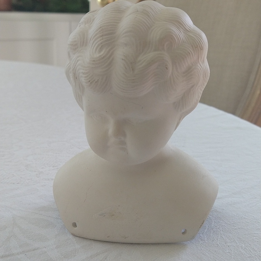 Vintage antique German Hertwig reproduction dolls head large 6" tall